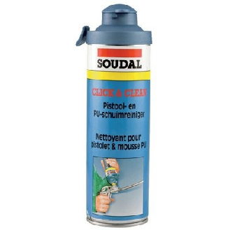Nettoyant pistolet mousse PU Click & Clean aérosol 500ml - SOUDAL - 103357-Beschreibung lesen