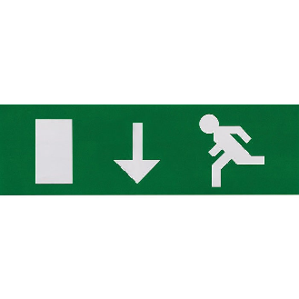 Etiquette de signalisation adhésive pour bloc lumineux  - Type: Flèche vers le bas-Lire la description