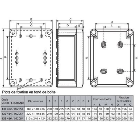 îte rectangulaire pour presse-étoupe Plexo  - Dimension: 310 x 240 x 124 mm-Lire la description