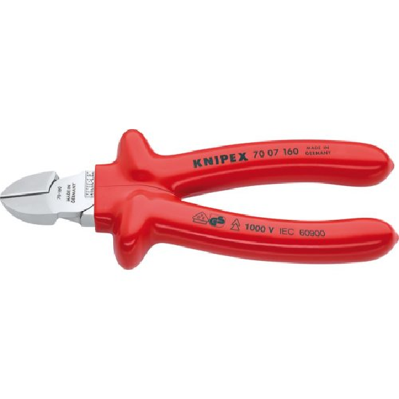 Seitenschneider verchromttauchisoliert 180mm KNIPEX-Beschreibung lesen
