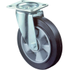 Lenkrolle 160mm L400.B80 Platte,Elastik schw.,KL L400.B80.160