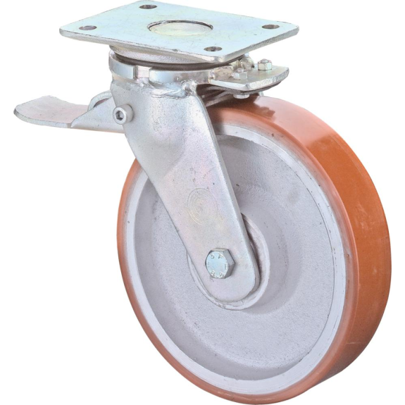Lenkrolle 100mm RR120.B15Platte,Polyure Guss,KL RR120.C10.100-Beschreibung lesen