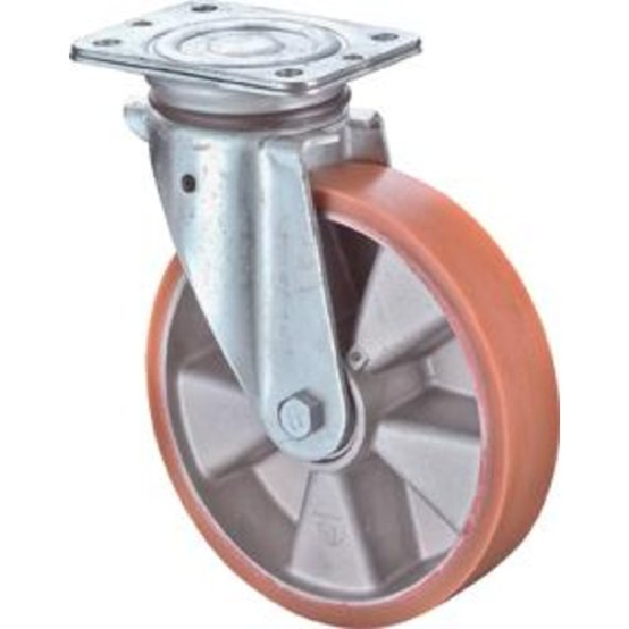 Roulette pivotante 100 mm LG.K jante aluminium fortement galvanisée-Lire la description