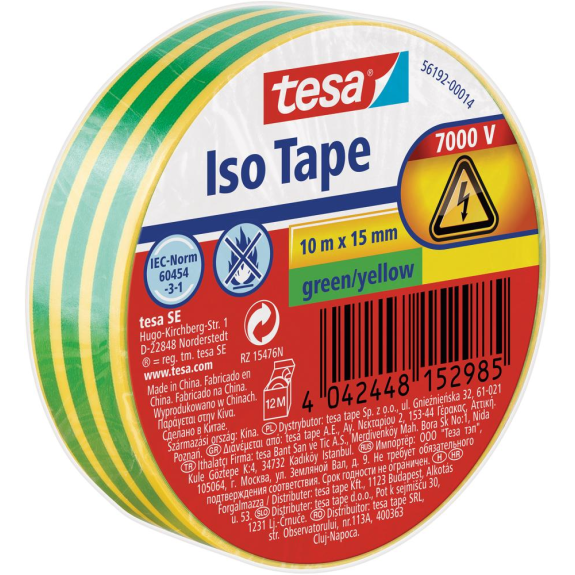 Isolierband grün/gelb 10m x 15mm Isolierband grün/gelb 10m x 15mm-Beschreibung lesen