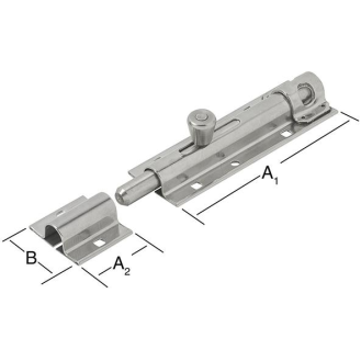 Bolzen-Tüchlossriegel 130x40mm,Edelstahl V2A-Beschreibung lesen