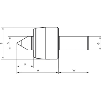Körnepitze mitlaufend K108HZA Zylindechaft 32mm-Beschreibung lesen