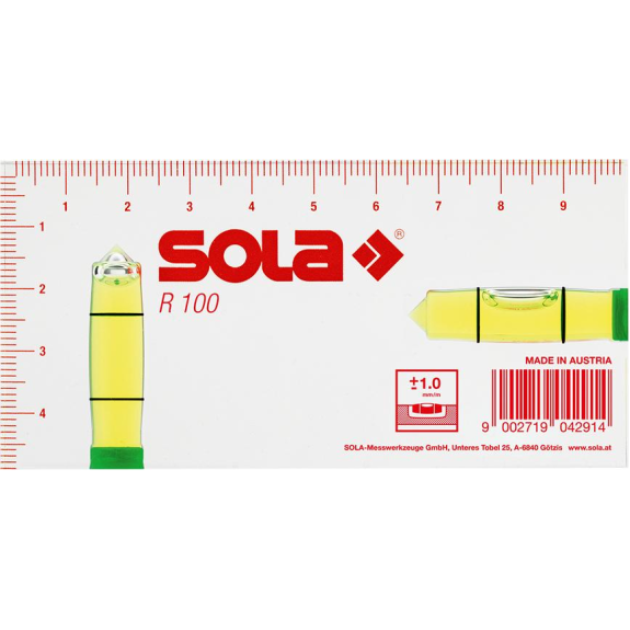 Kleinwasserwaage R100 10 cm Sola-Beschreibung lesen