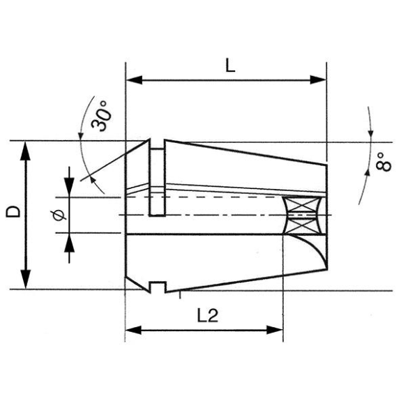 Spannzange mit Vierkant ER20-9,0x7,0 FORTIS-Beschreibung lesen
