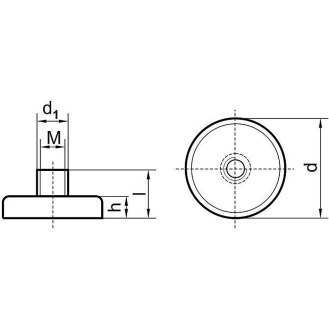 NdFeB-Flachgreif. m.Gew. 16 x 4,5 / 11,5mm Beloh-Beschreibung lesen