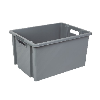 Bac de rangement gerbable et emboitable novabac "5201589" gris de 30L-Lire la description