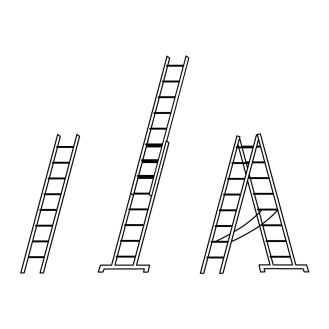 Allzweckleiter dreiteilig 3x11 Sprossen-Beschreibung lesen