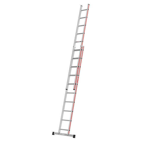 Schiebeleiter zweiteilig 2x10 Sprossen AH 5,24m Schiebeleiter zweiteilig 2x10 Sprossen AH 5,24m-Beschreibung lesen