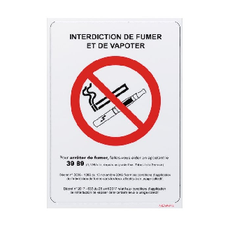 Panneau interdiction de fumer et de vapoter-Lire la description