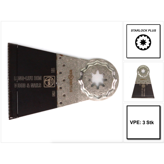 E-Cut Sägeblatt Long-Life65x50mm  VE à 3 Stück StarlockPlus-Beschreibung lesen