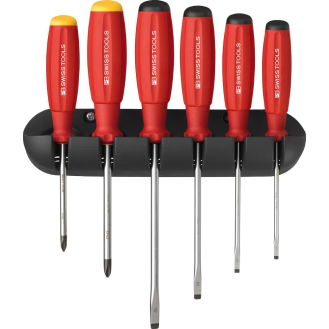 Schraubendreher-Satz 6-teilig Schlitz PH im Wandhalter SwissGrip PB Swiss Tools-Beschreibung lesen
