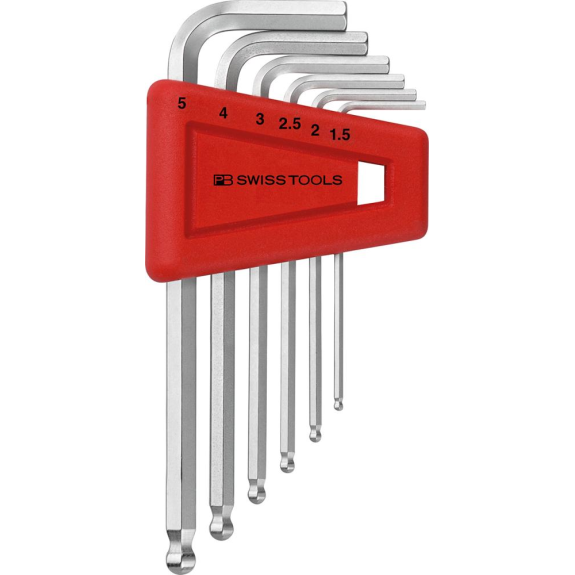 Winkelschraubendreher- Satz im Kunststoffhalter 6-teilig 1,5-5mm Kugelkopf PB Swiss Tools Winkelschraubendreher- Satz im Kunststoffhalter 6-teilig 1,5-5mm Kugelkopf PB Swiss Tools-Beschreibung lesen