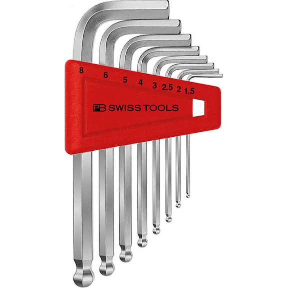 Winkelschraubendreher- Satz im Kunststoffhalter 8-teilig 1,5-8mm Kugelkopf PB Swiss Tools Winkelschraubendreher- Satz im Kunststoffhalter 8-teilig 1,5-8mm Kugelkopf PB Swiss Tools-Beschreibung lesen