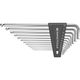 Winkelschraubendreher- Satz im Kunststoffhalter 12-teilig 1/20-5/16" Kugelkopf PB Swiss Tools-Beschreibung lesen
