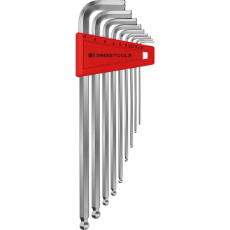 Winkelschraubendreher- Satz im Kunststoffhalter 9-teilig 1,5-10mm lang Kugelkopf PB Swiss Tools-Beschreibung lesen