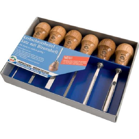 Kerbschnitzwerkzeug-Satz Nr.5696 6tlg. Kirsche Kerbschnitzwerkzeug-Satz Nr.5696 6tlg. Kirsche-Beschreibung lesen