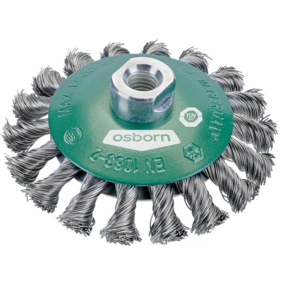 0002622331 - Brosse en acier inoxydable tressé d'impôt, M14 Ø 100 mm écrou et filament Ø 0.-Leggi tutto