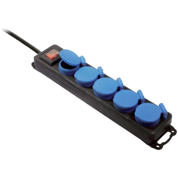 Profi-Steckdosenblock 5-fach, blau Profi-Steckdosenblock 5-fach, blau-Beschreibung lesen