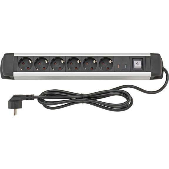 Steckdosenleiste 6-fach H05VV-F3G1,5 1,6m Aluminium FORTIS Steckdosenleiste 6-fach H05VV-F3G1,5 1,6m Aluminium FORTIS-Beschreibung lesen