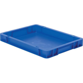 Transport-Stapelkasten B400xT300xH50 mm blau, geschlossen ohne Griffloch-Beschreibung lesen