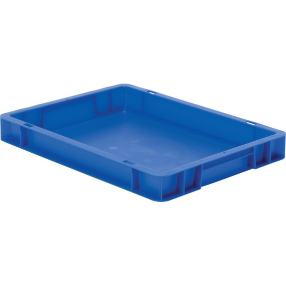 Transport-Stapelkasten B400xT300xH50 mm blau, geschlossen ohne Griffloch-Beschreibung lesen
