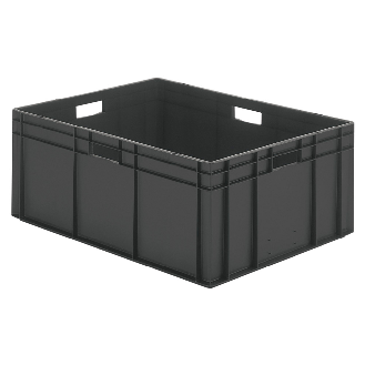 Transport-Stapelkasten B600xT400xH210 mm rot, geschlossen mit Griffloch-Beschreibung lesen