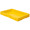 Transport-Stapelkasten B600xT400xH75 mm gelb, geschlossen ohne Griffloch