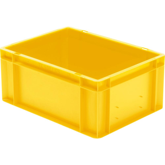 Transport-Stapelkasten B400xT300xH175 mm gelb, geschlossen ohne Griffloch-Beschreibung lesen