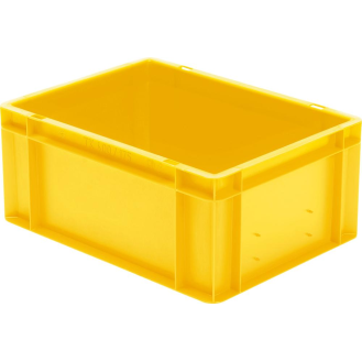 Transport-Stapelkasten B400xT300xH175 mm gelb, geschlossen ohne Griffloch-Beschreibung lesen