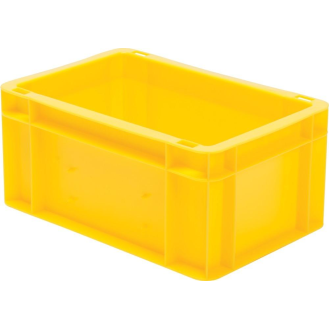 Transport-Stapelkasten B300xT200xH145 mm gelb, geschlossen ohne Griffloch-Beschreibung lesen