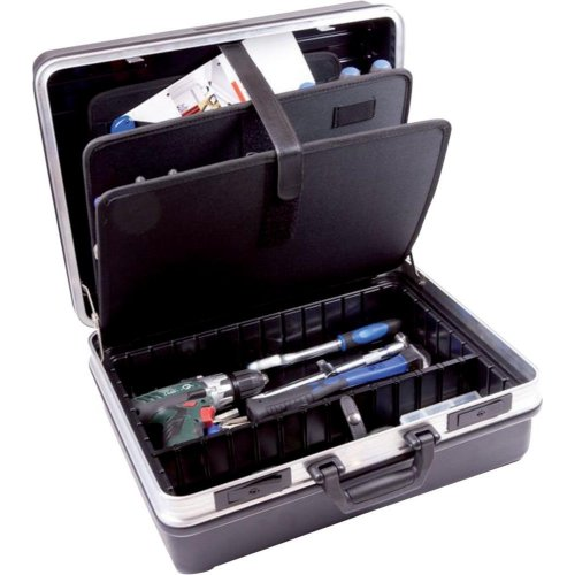 Werkzeugkoffer 442x314x200mm mit ABS-Tafel und Taschen-Beschreibung lesen