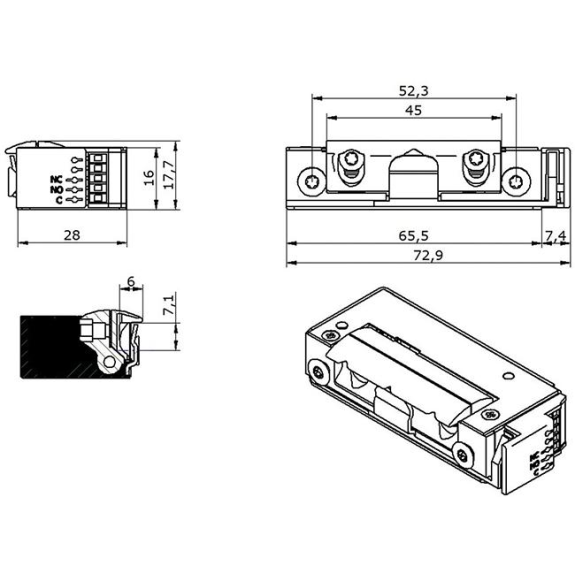 E-Öffner FS 5UF6X10 9-24VAC/DC Str.m.RÜ-Beschreibung lesen
