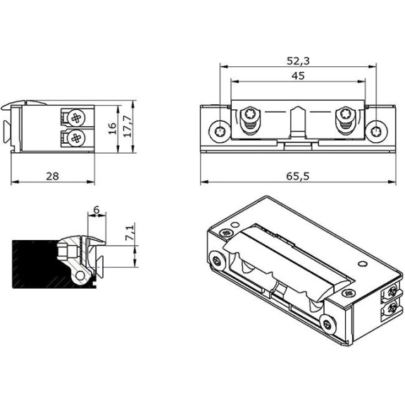 E-Öffner 5U0X10 9-24V AC/DC Arbeitsstrom-Beschreibung lesen