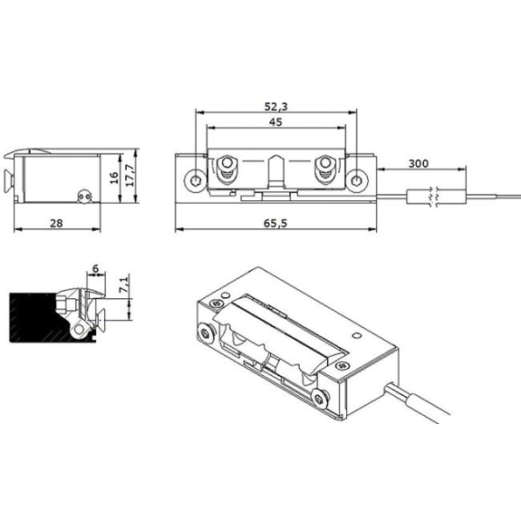 E-Öffner 5UW4X10 12V DC Ruhestrom, IP68-Beschreibung lesen