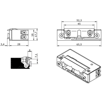 E-Öffner 51B10 6-14V AC/DC Strom mech.E-Beschreibung lesen