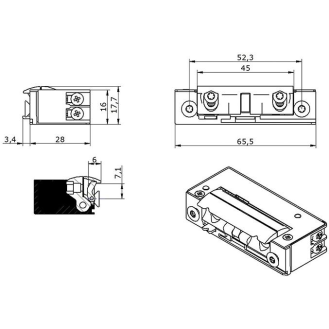 E-Öffner 52B10 6-14V AC/DC Strom mec.A+E-Beschreibung lesen