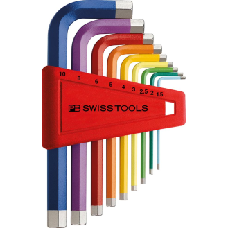 Winkelschraubendreher- Satz im Kunststoffhalter 9-teilig 1,5-10mm Rainbow PB Swiss Tools-Beschreibung lesen