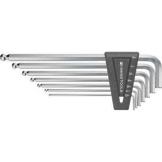 Winkelschraubendreher- Satz im Kunststoffhalter 7-teilig 3/32-5/16" lang Kugelkopf PB Swiss Tools-Beschreibung lesen