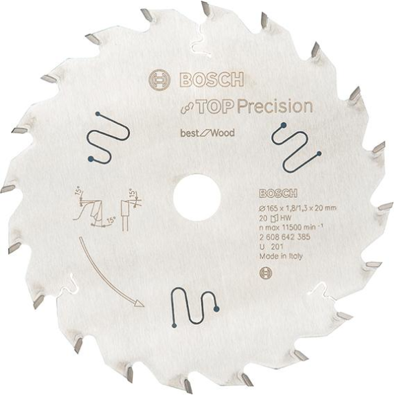 HM-Kreissägeblatt 165x1,8x20mm 20Z W  VE à 1 Stück Top Precision Best f Wood-Beschreibung lesen