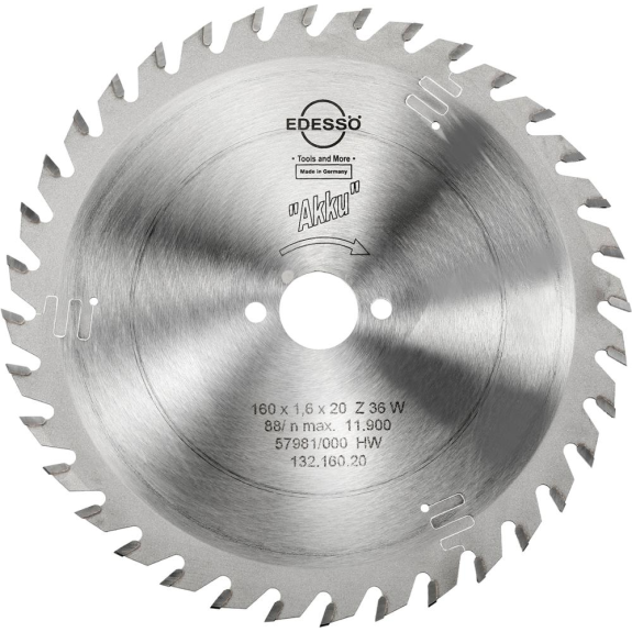 HW Kreissägebl. Akku 160x1,6x20mm Z36 W-Beschreibung lesen