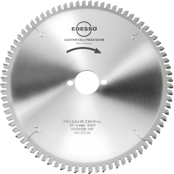 HW Kreissägebl. Präz. 216x2,8x30mm Z80 W neg. HW Kreissägebl. Präz. 216x2,8x30mm Z80 W neg.-Beschreibung lesen