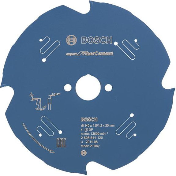 HM-Kreissägeblatt 140x1,8/1,3x20 4Z TCG BosVE à 1 Stück Expert for Fiber Cement-Beschreibung lesen