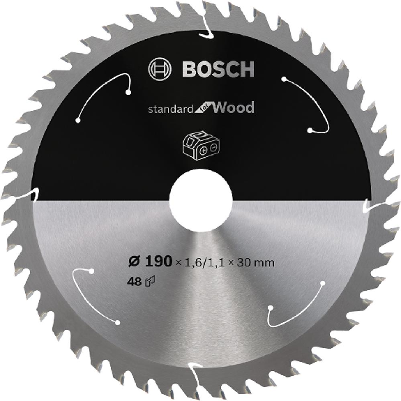 HM-Kreissägeblatt 190x1,6/1,1x30 48Z  VE à 1 Stück Standard Wood f Akkusägen-Beschreibung lesen