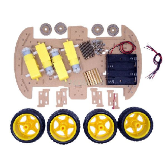 Base Robot 4 ruote+motoriduttori+portabatterie-Leggi tutto