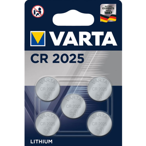 Set 5 Batterie al litio varta CR2025 - 3V-Leer más