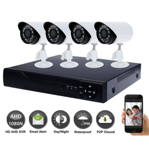 Set di videosorveglianza DVR + 4 telecamere + Cavi e Mouse-Leggi tutto